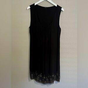 Elie Tahari Sleeveless Cocktail Dress with Silver Bronze Embellishment Hem